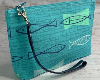 Scandia Fish - Clutch - Zipper Pouch - Wristlet - MCM- Mid Century Modern  Hawaiian Style - Travel Bag - Nightclub