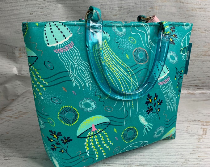 Jellyfish - Under The Sea - Tote Bag - Purse - Handbag - Crossbody - Canvas - Tiki - Aquarium - Sea Life - Squid