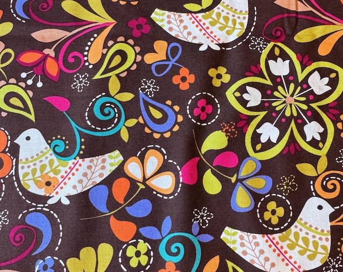 Remnant Fabric - Michael Miller Birds of Norway Cotton Woven