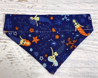 Mermaids Sirens - Dog Cat Pet Bandana - Over the Collar - Tropical - Aloha Print - Sizes XS through XL - Dog Accessories - Neckwear