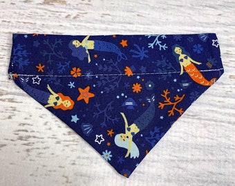 Mermaids Sirens - Dog Cat Pet Bandanna - Over the Collar - Tropical - Aloha Print - Sizes XS through XL - Dog Accessories - Neckwear