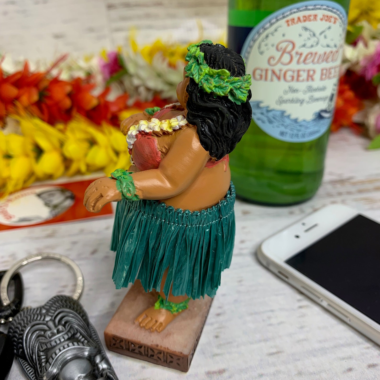 Vintage Mini Dashboard Hula Doll Sweet Wahine Resin Etsy