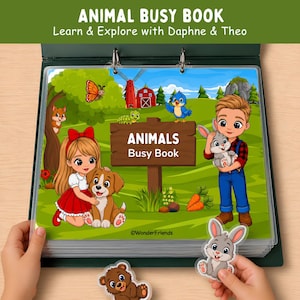 Printbaar dierenactiviteitenboek, activiteitenboek voor peuters, leermap voor kleuters, stil boek voor kinderen, activiteiten voor thuisonderwijs, fijne motoriek