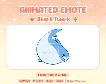 Shark Twerk Animated Emote for Twitch Discord Youtube | Booty Shake Fish Dance Rave Party Ocean Big Butt Bum Wiggle Funny Stream Alert Meme