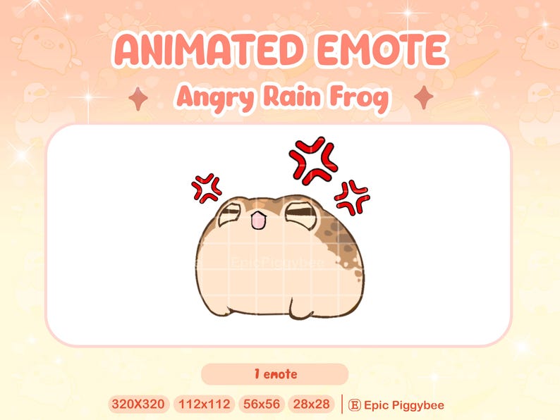 Angry Desert Rain Frog Animated Emote for Twitch Discord Youtube | Cute ...
