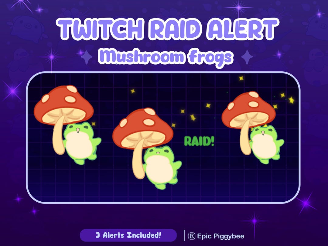 Mushroom Frogs Raid Alert for Twitch Streaming | Cute Cottagecore Frog ...