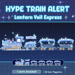 Blå lykta slöja Hype tågvarning för twitch streaming | Fjäril Söt magisk natt kristallstjärna himmelsk | mysig estetisk mörk överlägg