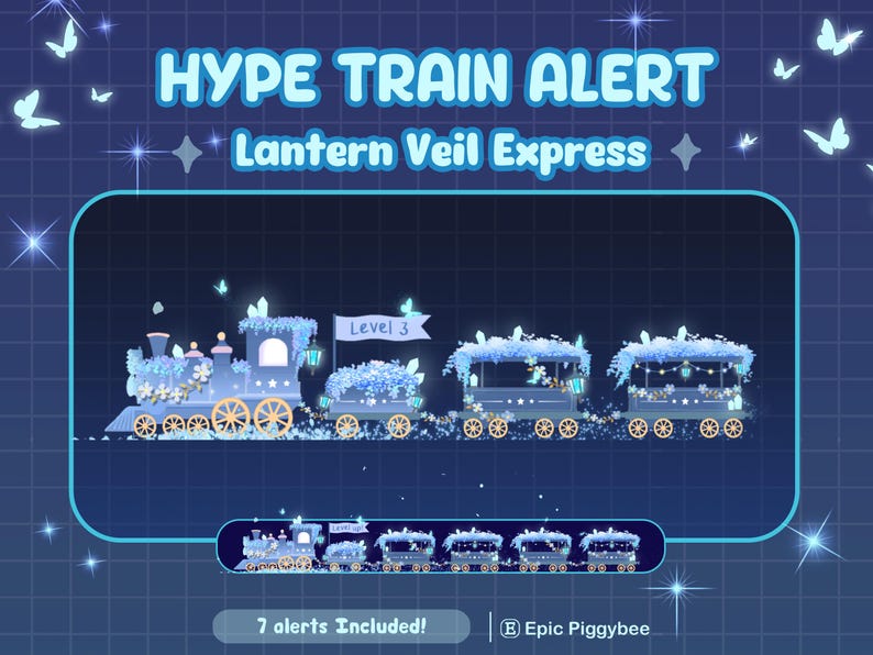 Blue Lantern Veil Hype Train Alert for Twitch Streaming | Butterfly ...