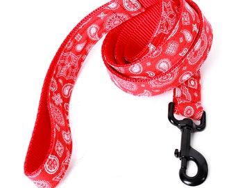 BANDIT Bandana Dog Leash - 4' or 5' - 3 colors to choose from - Bandana Print Dog Leash - Americana Southwest Pattern - Colorful Dog Lead