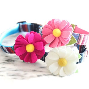 Dog Collar DAISY Flower | Wool Felt Dog Collar Attachment | Removable Cute Pet Accessory | Collar Flower