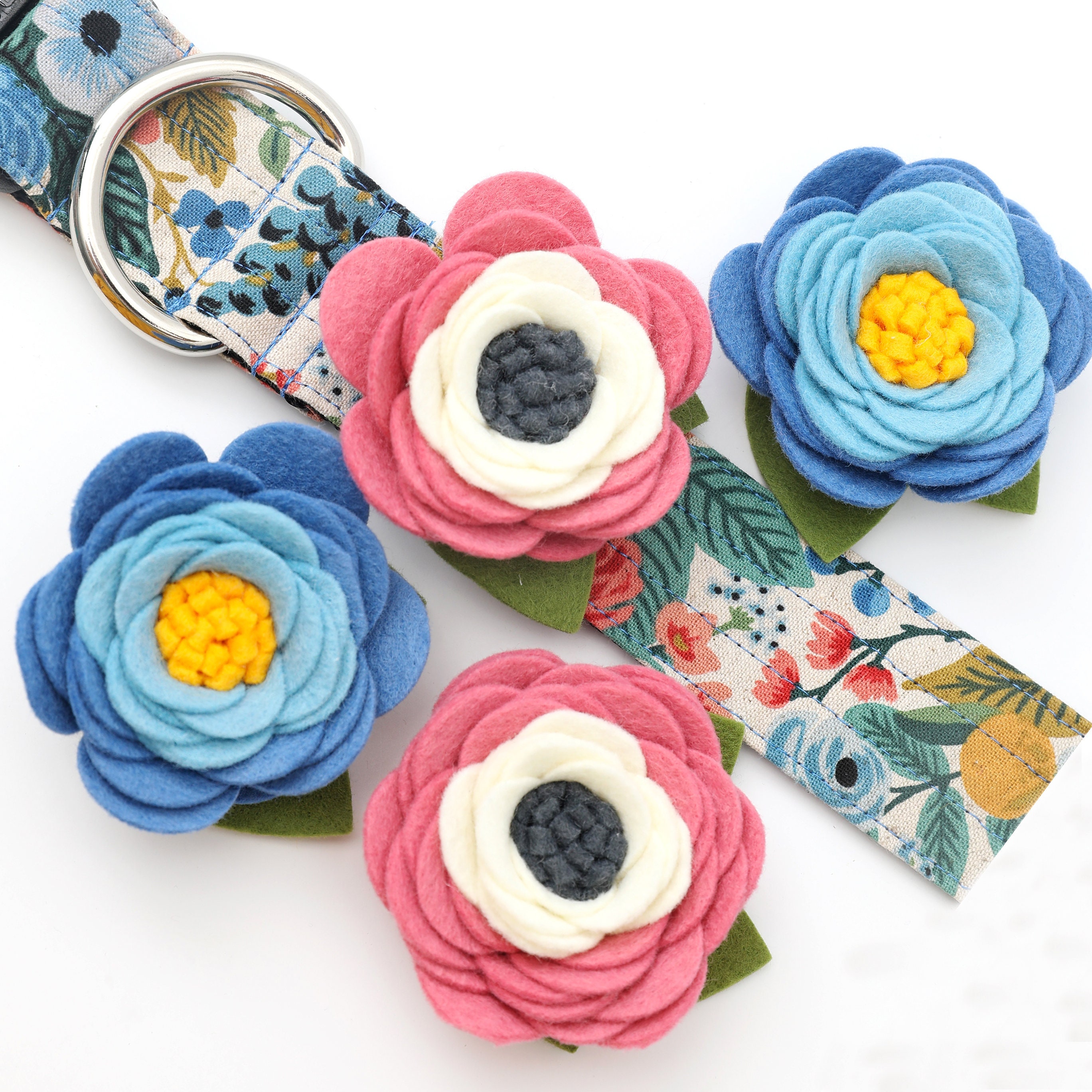 WILDFLOWER Dog Collar Flower - Wool Felt  - Cute Dog Collar Flower - …