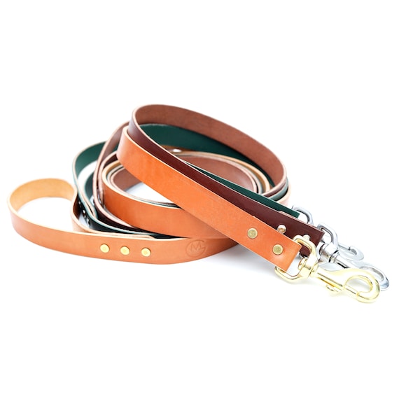 Leather Dog Leash - 4' or 5' - 10 colors to choose from!