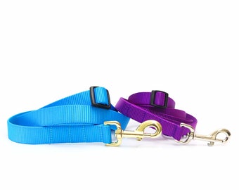 Adjustable NYLON Dog Leash - Hands Free Leash - Adjustable Handle Dog Leash - Traditional Dog Leash - 22 Colors