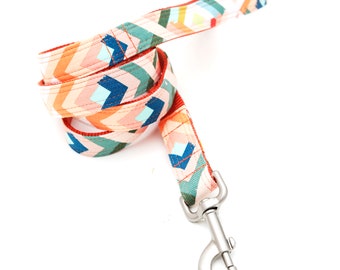 Lolli Geometrische Canvas Hundeleine | 4', 5' oder 6' | Buntes Muster | Süsse Hundeleine | Robuste Canvasleine