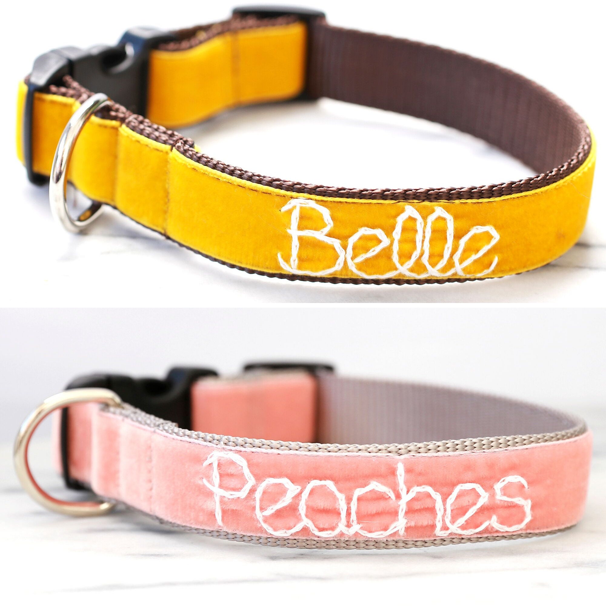 Beirui Soft Velvet Girl Dog Collars with Removable Flower Accessories -  Personalized Cute Dog Collar with Custom Name Plate Engraved - Adorable  Collar