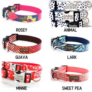 LAMINATED COTTON Dog Collar Water Resistant Cute Pattern Pet Collar Personalized Engraved Buckle Collar Easy to Clean Dog Collar image 4
