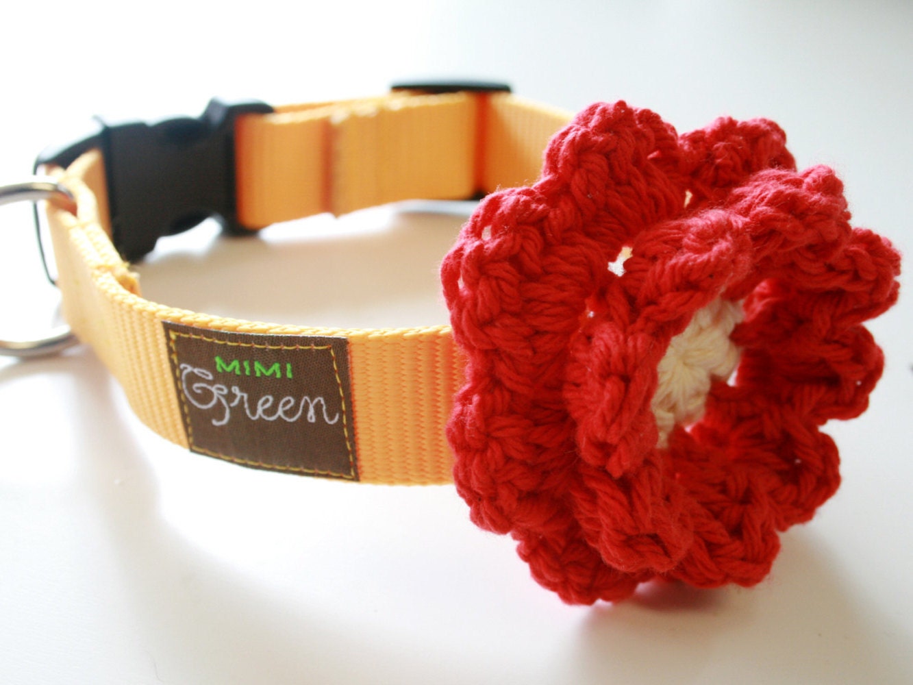 Dog Collar Flower Hand Crochet Accessory Cute Dog Collar Etsy