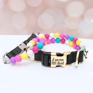 Friendship Bracelet Dog Collar | Beaded Dog Collar | Dog ID Friendship Collar | Rainbow Beaded Dog Necklace