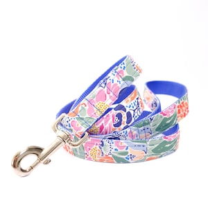 LANA Pastel Floral Dog Leash - 4&#39;, 5&#39; or 6&#39; - Whimsical Canvas Botanical Leash - Cute Dog Lead - Strong Canvas Leash