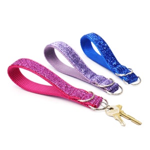 Mermaid Sparkly Glitter Key Fob 8 Colors | Match Your Dog KEYCHAIN | Sparkle Glitter Fob Wristlet | 8 Colors Pink, Blue, Teal