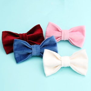 VELVETEEN Dog BOWTIE | 13+ Colors |  Wedding Bowtie for Pets | Colorful Collar Bow Handmade in USA | Fancy Chic Dog Party Accessory