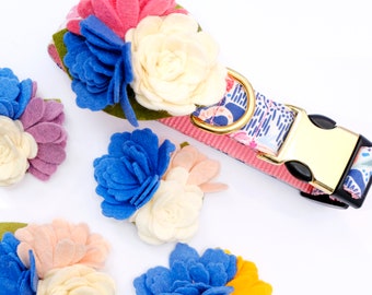 LANA Felt Flower Dog Collar Corsage: Removable Floral Accessory