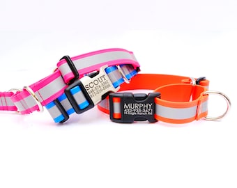Reflekterande Biothane Martingale Hundhalsband: Vattentätt, Lätt, Graverat Spänne