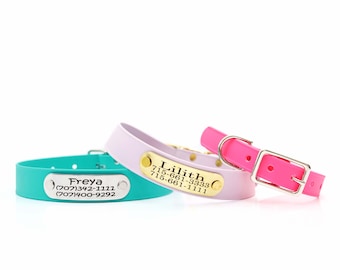 Lightweight Biothane Dog Collar: Waterproof E-Collar Compatible, Riveted Nameplate