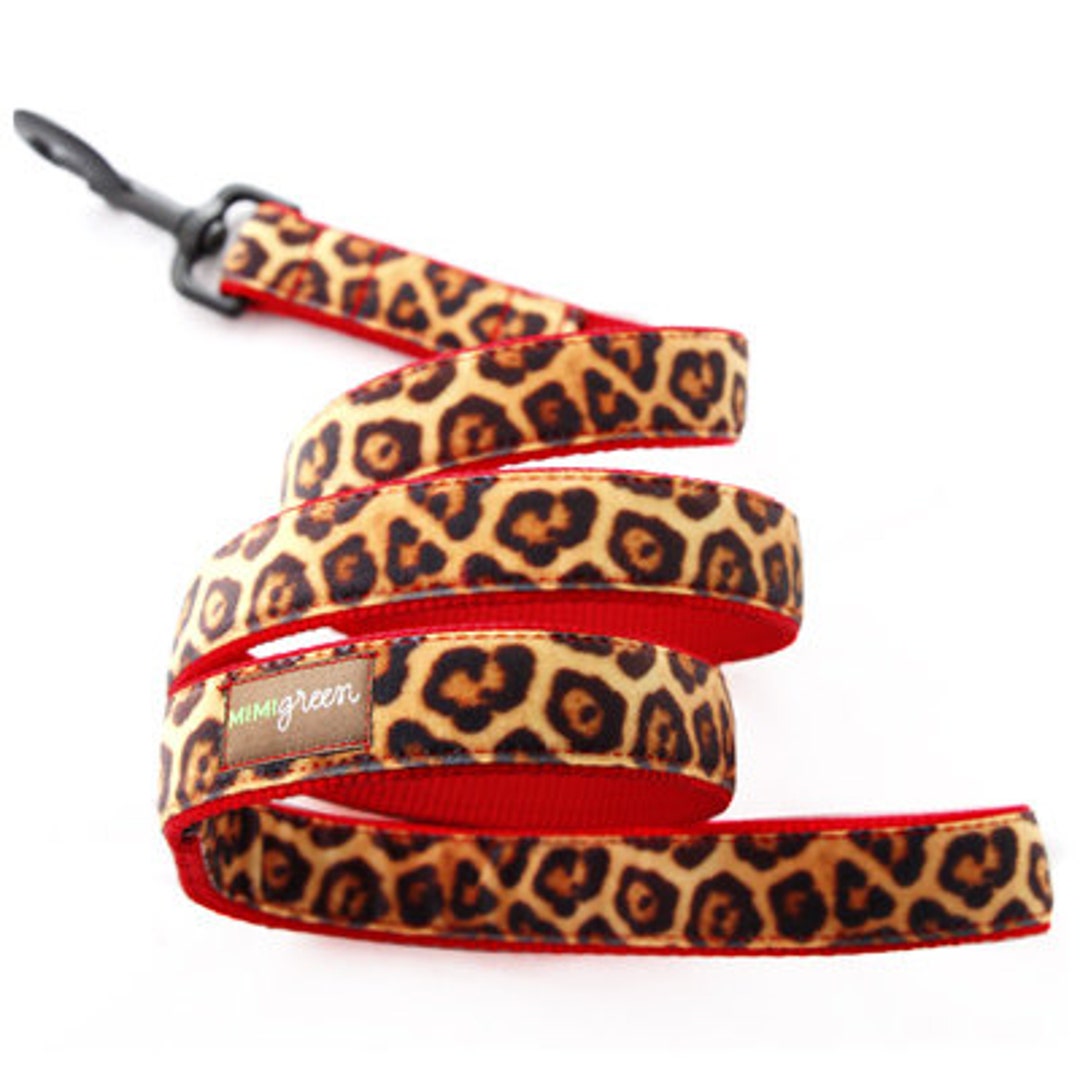LEOPARD VELVET Dog Leash 4', 5' or 6' 8 Colors to Choose From Cheetah