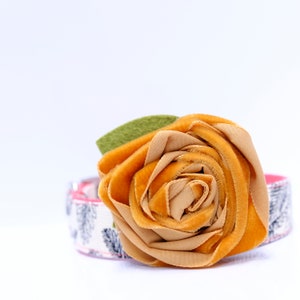 Velvet Rose Dog Collar Flower Beautiful Dog Collar Accessory Wedding Party Dog Flower Dog Collar Rose Removable Flower image 8