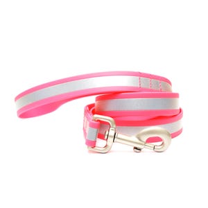 Reflective Dog Leash – Lightweight Reflective Waterproof Biothane Leash - Sewn Reflective Dog Lead - 8 COLORS