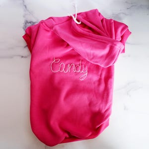 Personalized Dog Sweatshirt | Hand Embroidered Dog Hoodie | Dog Pullover with Name | Pet Hoodie Monogramed  | 10 Bright Colors