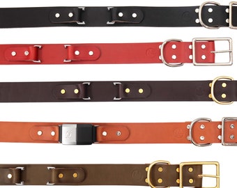 Fi Compatible Leather Dog Collar | 10 Colors | For Medium & Large Dogs | GPS Collar Band