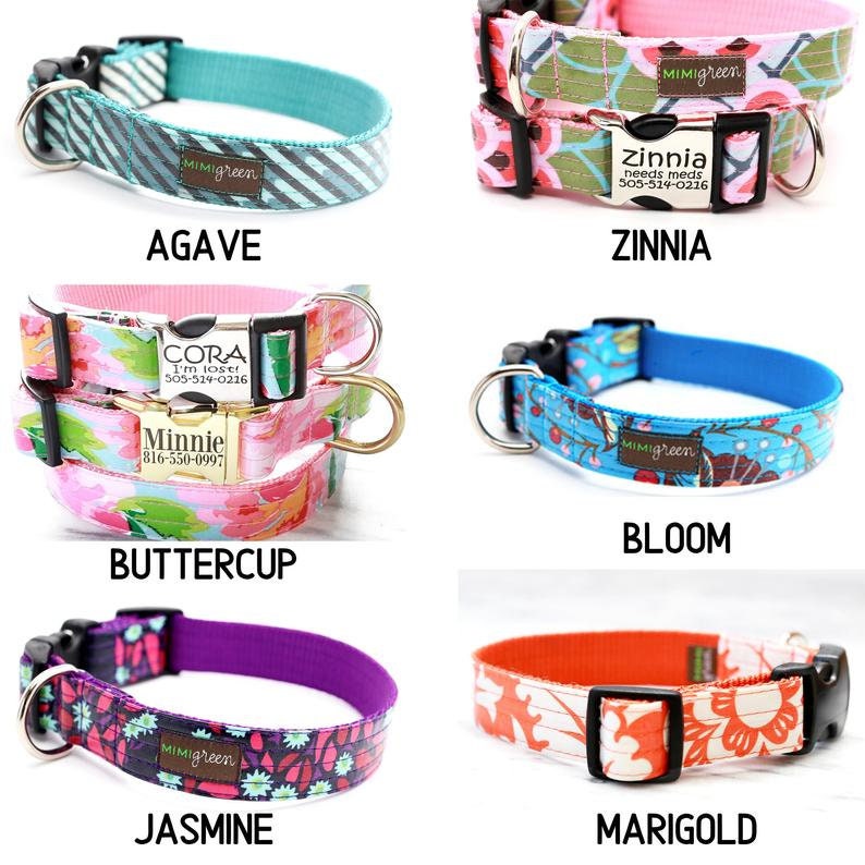 LAMINATED COTTON Dog Collar Water Resistant Cute Pattern Pet Collar Personalized Engraved Buckle Collar Easy to Clean Dog Collar image 3
