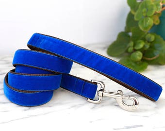 6' VELVET Dog Leash to match your collar  -- 25 colors to choose from - Custom Soft Dog Lead - Beautiful Dog Leash - Wedding Dog Gift