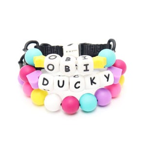 Friendship Bracelet Puppy Collar with Name | Beaded Dog Collar | Toy Dog Friendship Collar | Beaded Dog Necklace | Custom Bead Collar
