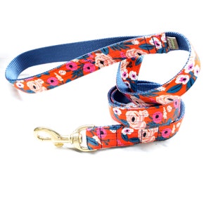 SCARLET Rifle Paper Co. Fabric Dog Leash - 4&#39;, 5&#39; or 6&#39;