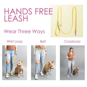 Hands Free Dog LEASH Waterproof Convertible Dog Lead 22 Biothane Colors Wear 3 Ways Waist Dog Leash Adjustable Leash image 3