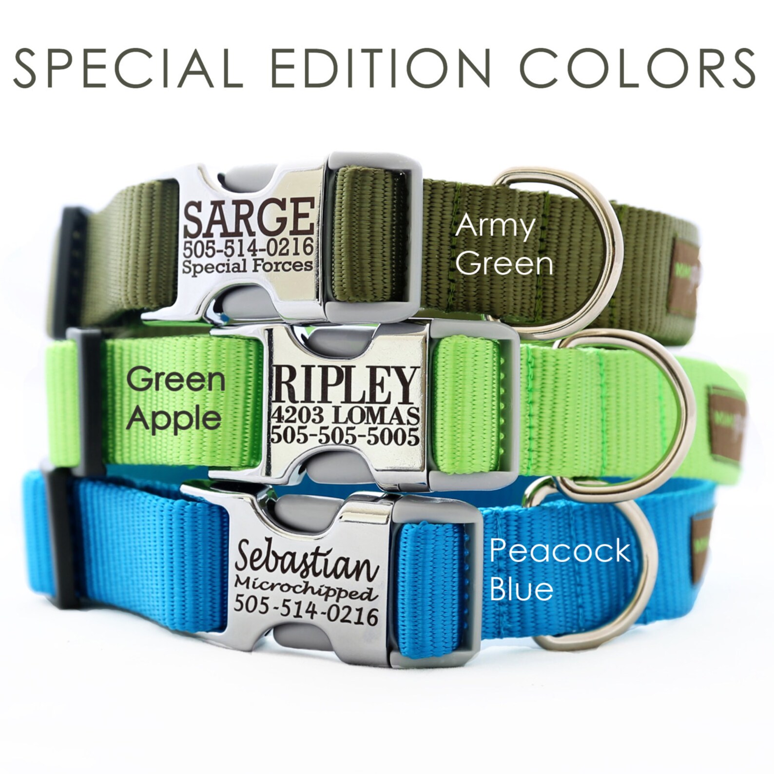 Metal Engraved Buckle Dog Collar Personalized with 27 Nylon Etsy