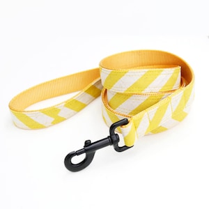 SOL Laisse pour chien cabana rayé jaune soleil | Toile résistante motif plage |  Laisse pour chien en tissu Rifle Paper Co., 4', 5' ou 6'