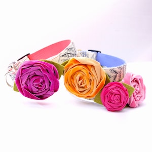 Velvet Rose Dog Collar Flower - Beautiful Dog Collar Accessory - Wedding Party Dog Flower - Dog Collar Rose - Removable Flower
