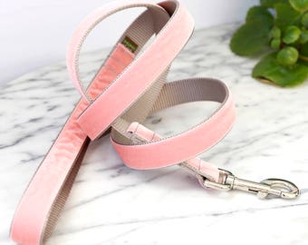 4' or 5' VELVET Dog Leash to match your collar - 25 colors to choose from - Custom Soft Dog Lead - Beautiful Dog Leash - Wedding Dog Gift -