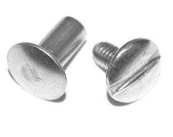 Mimi Green Chicago Screws Replacement for Leather and Waterproof Biothane Collars -- Silver and Gold