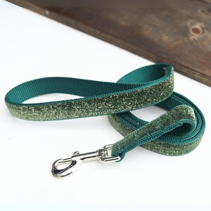 Glitter VELVET Dog Leash - 4&#39;, 5&#39; or 6&#39; --  Starlight Velvet Dog Lead - Gold Glitter dog leash - Holiday dog leash - 8 Colors