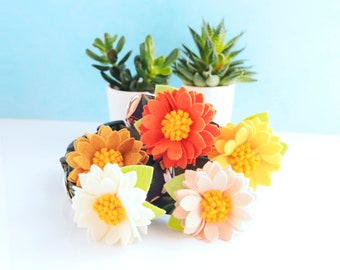 Lotus Dog Collar Flower - 7 Color Varieties - Wool Felt - Party or Wedding Pet Accessory