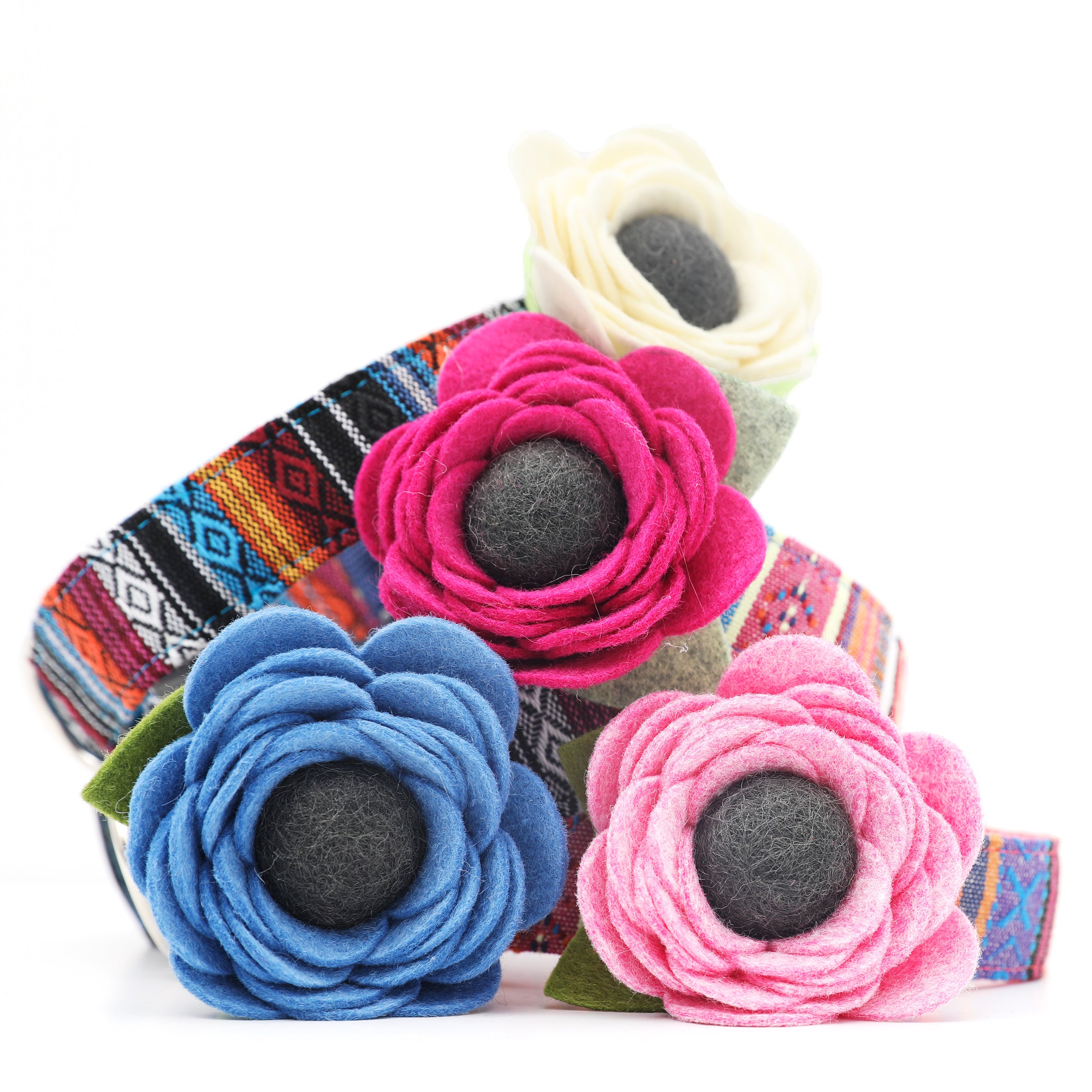 Angoily Felt Flowers for Crafts Wool Felt Five-Petal Flower Wool Felt Balls  Small Flowers for Crafts Decore Crafts Accessory Craft Flowers Ornament