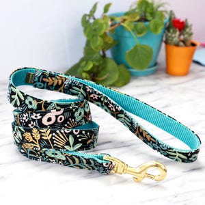 GOLDIE Rifle Paper Co. Fabric Dog Leash - 4', 5' or 6'