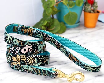 GOLDIE Rifle Paper Co. Fabric Dog Leash - 4', 5' or 6'