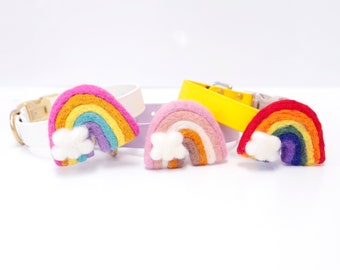 Dog Collar Rainbow | Felt Rainbow Dog Collar Accessory | Pride Pup | 4 Colors