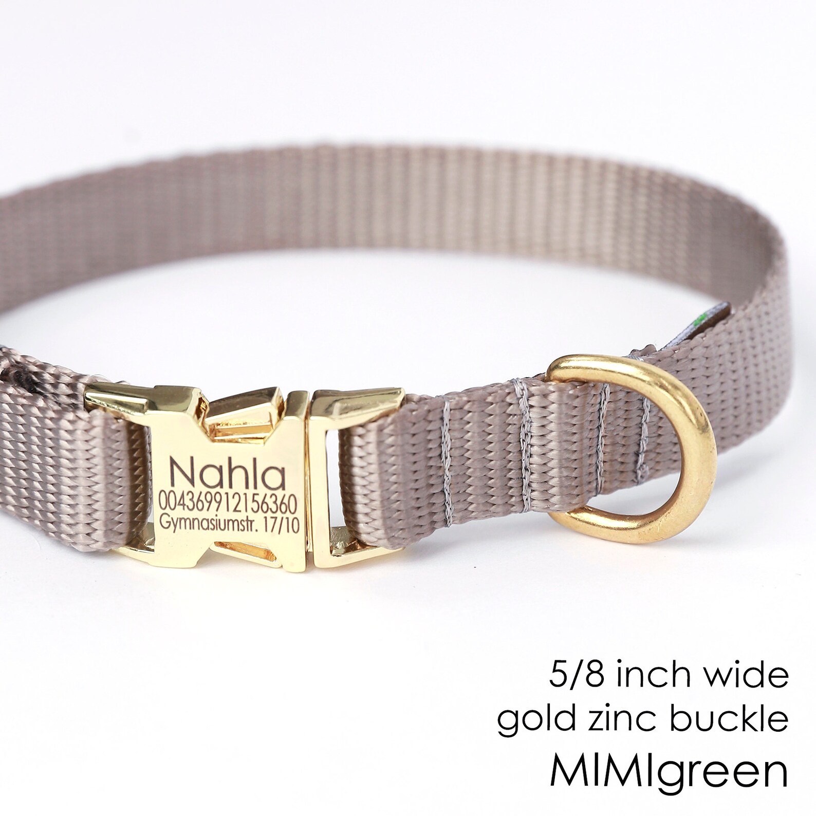 GOLD Buckle Engraved Dog Collar Personalized Collar 27 Nylon Etsy